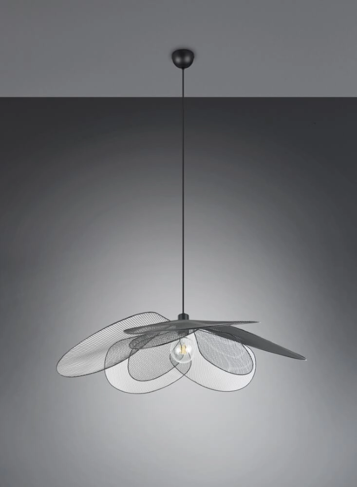 Large bohemian pendant lamp Fleure Ø 87cm black Trio 4017807637731