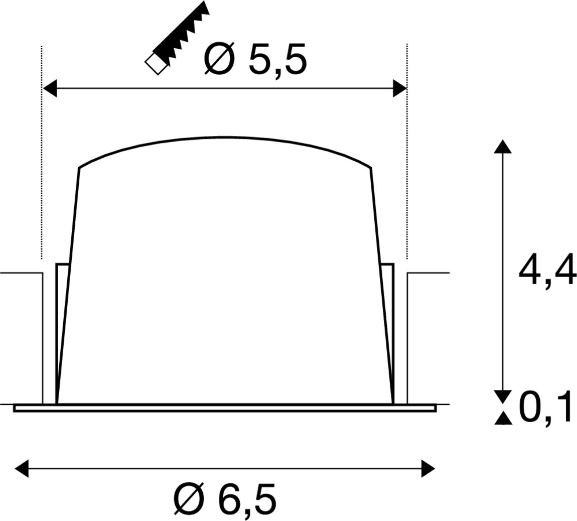 Recessed spotlight Numinos XS black/chrome 2700K - 55deg SLV 4024163314756