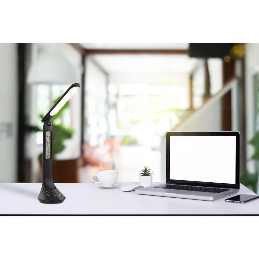 Desk lamp Tyrell black with clock Globo 9007371379033