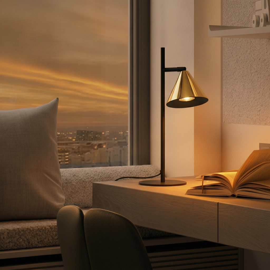 Table lamp Conico black with gold