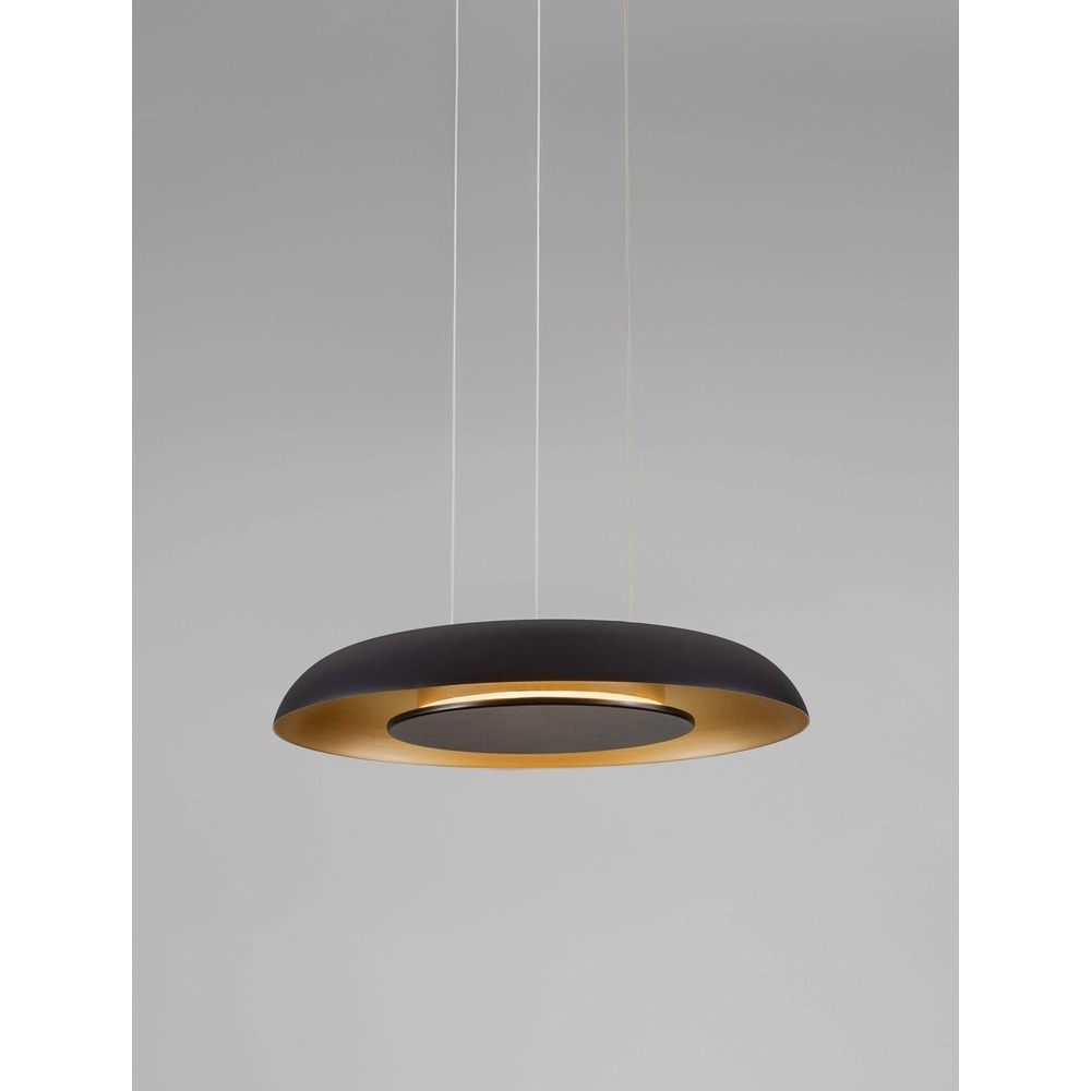 Modern pendant lamp Epos Ø 40cm black with gold