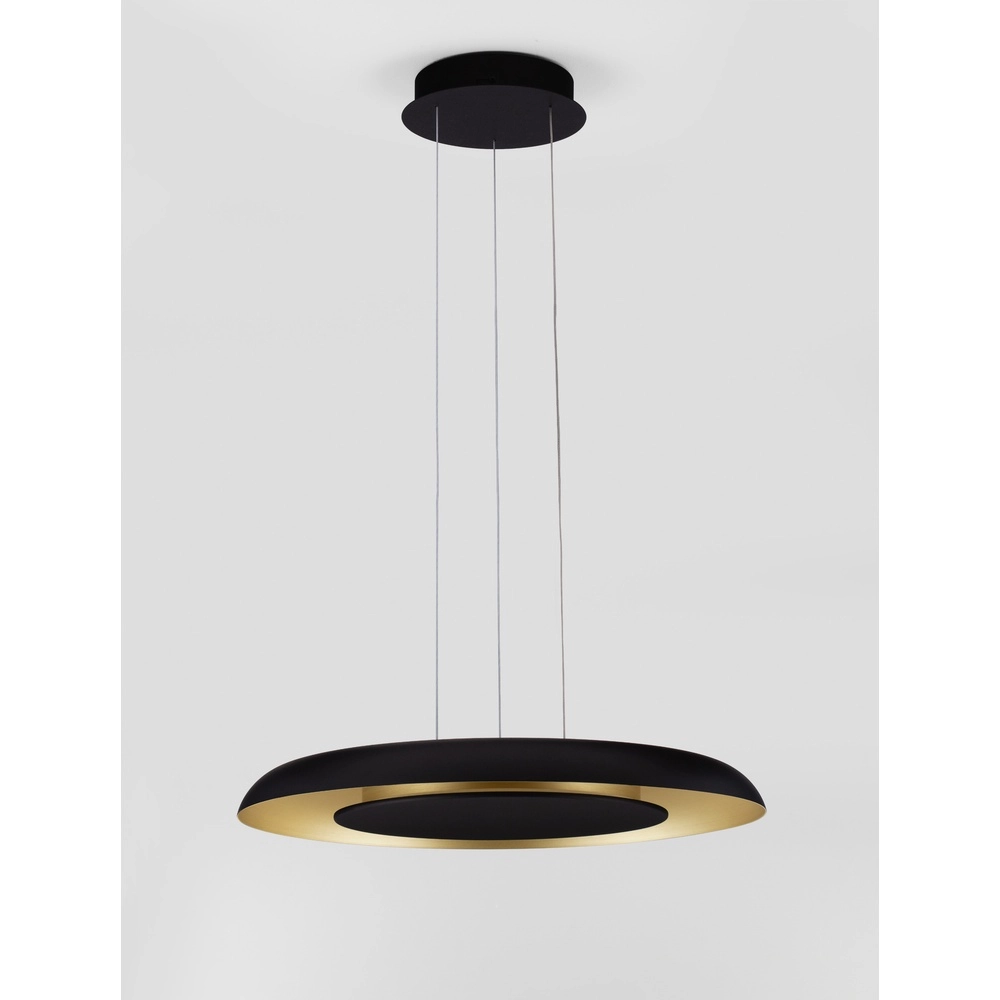 Modern pendant lamp Epos Ø 60cm black with gold Lyora 5212017463272