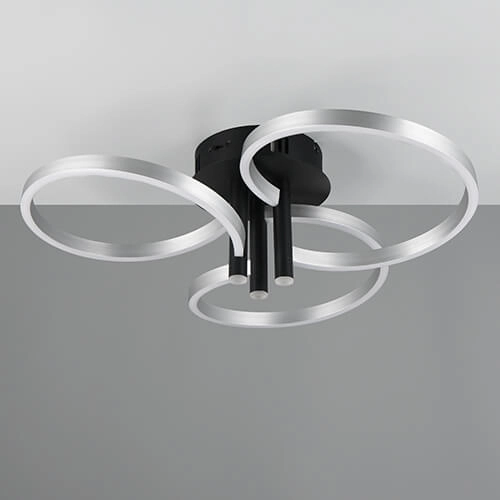 Curled led ceiling light Caruso Stainless steel - Ø 65.5cm Trio 4017807612974