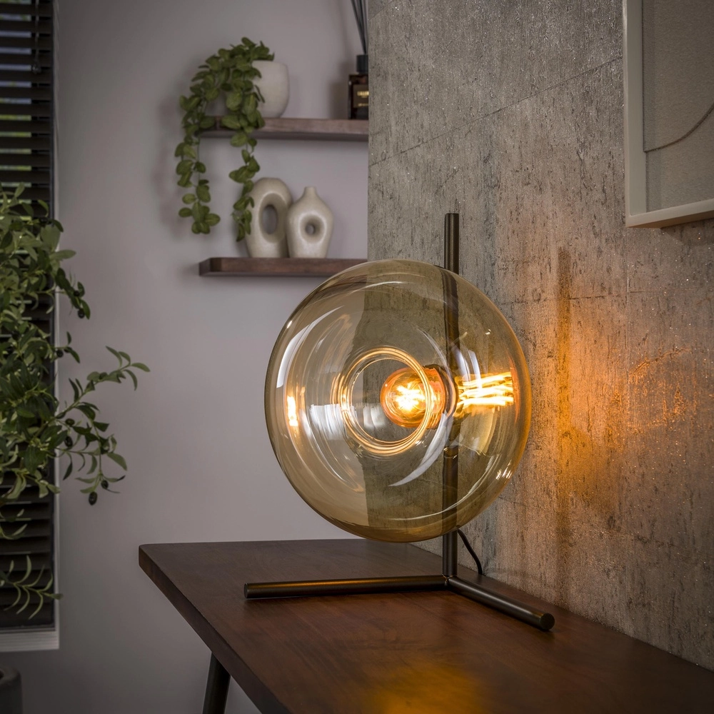 Glass table lamp Soll Ø 27cm - amber glass