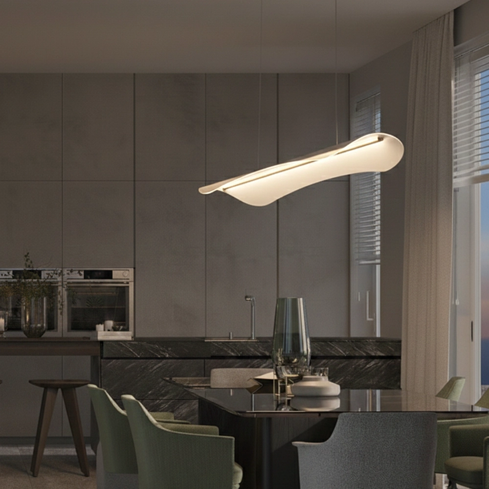 Pendant lamp Agos gold with plastic narrow
