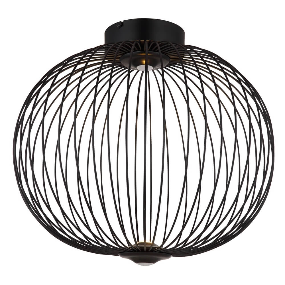 Black ceiling lamp Galway single cage Ø 50cm Globo 9007371468331