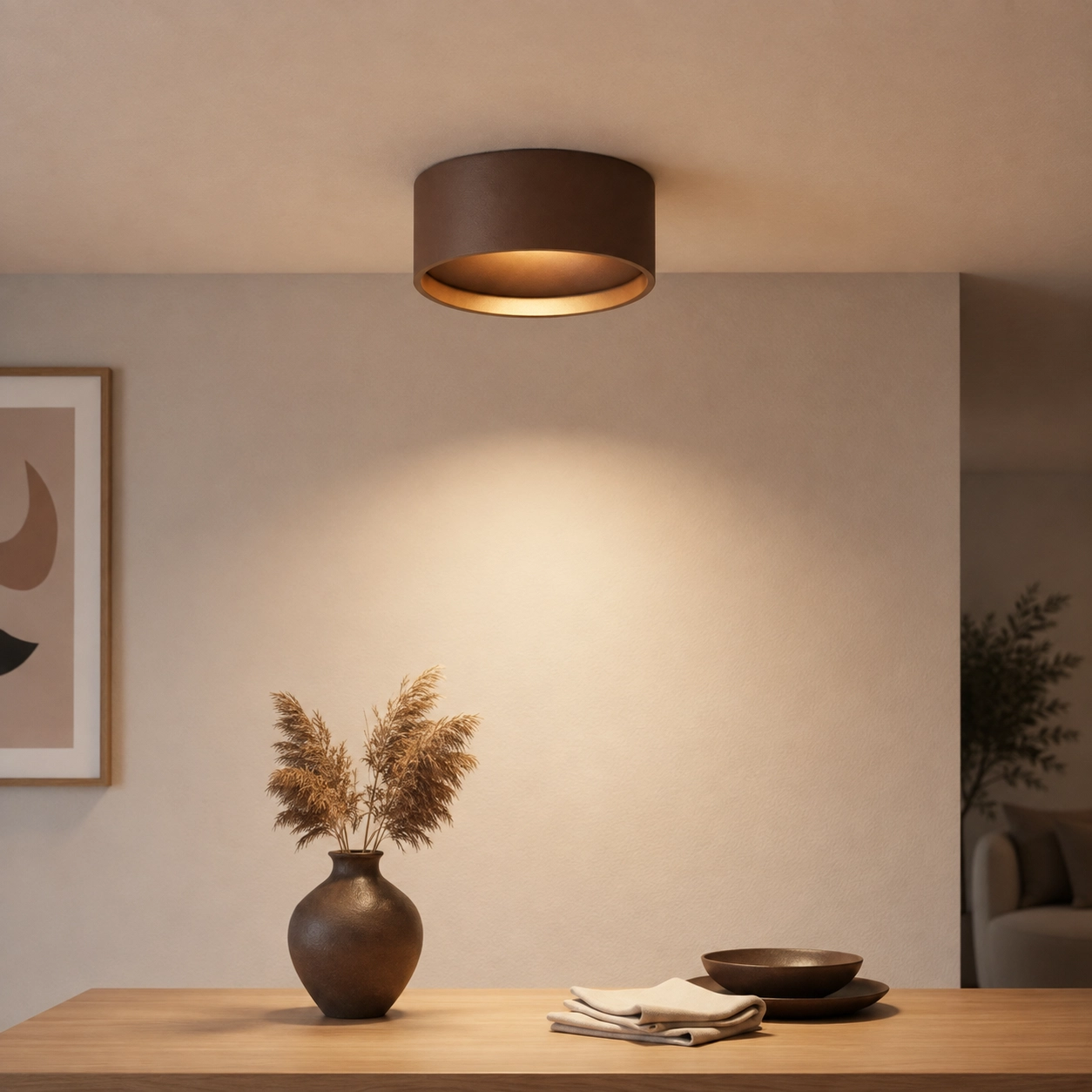 Bathroom ceiling light Oran Ø 12cm - Brushed bronze
