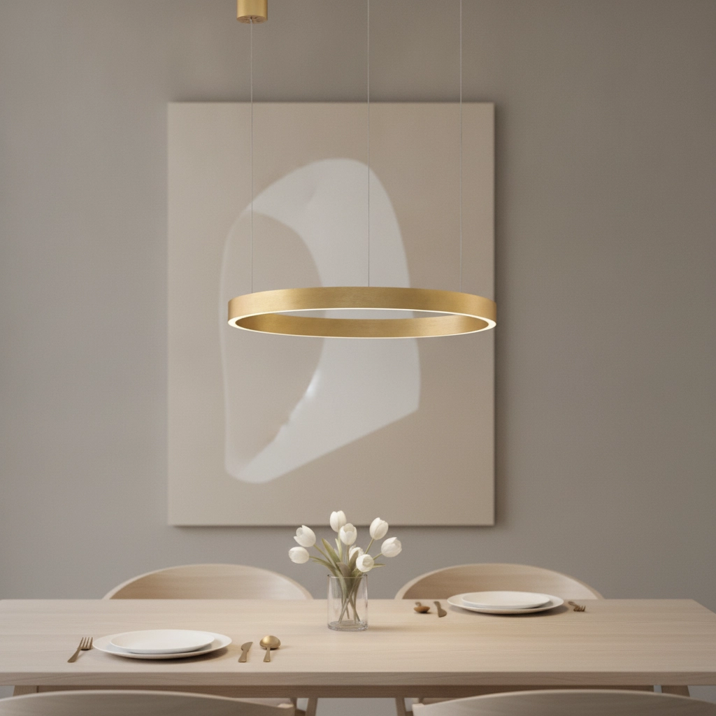 Golden pendant lamp Elowen design Ø 60cm