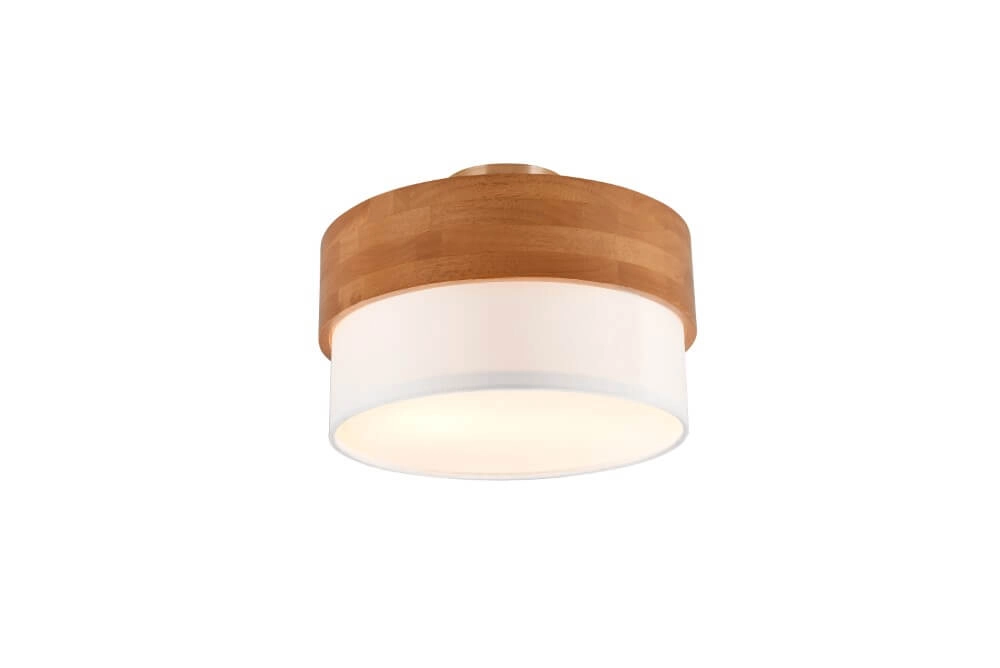 Ø 30cm ceiling lamp Seasons wood with white Trio 4017807526158