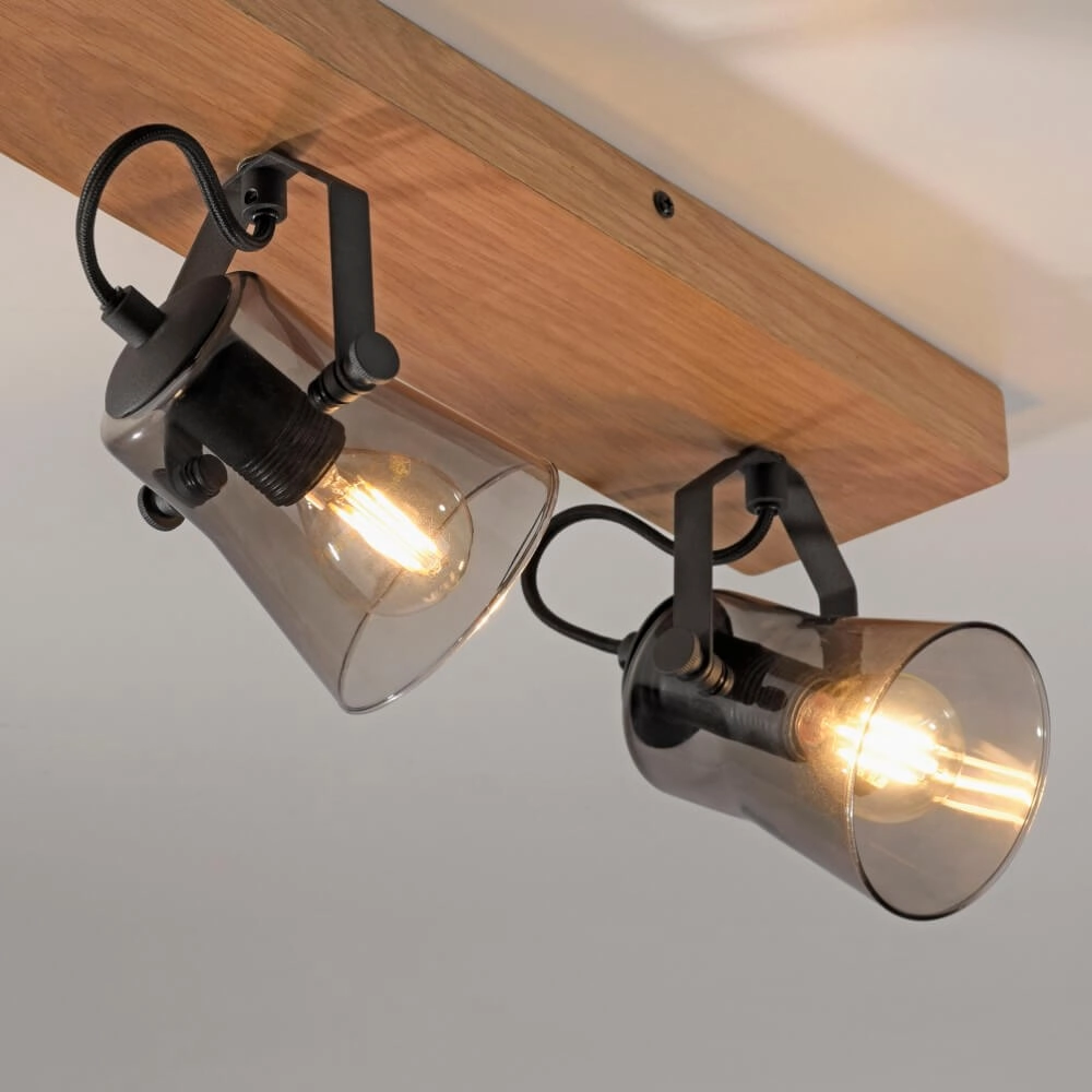 Ceiling lamp Green Langstrom wood 3-light Just Light 4043689994884