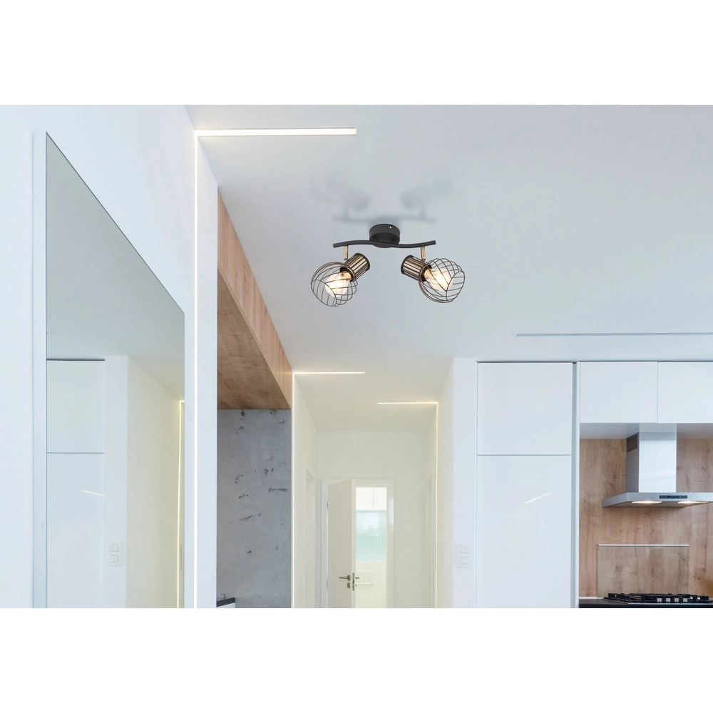 Ceiling lamp Argusto 2-light black Globo 9007371390717