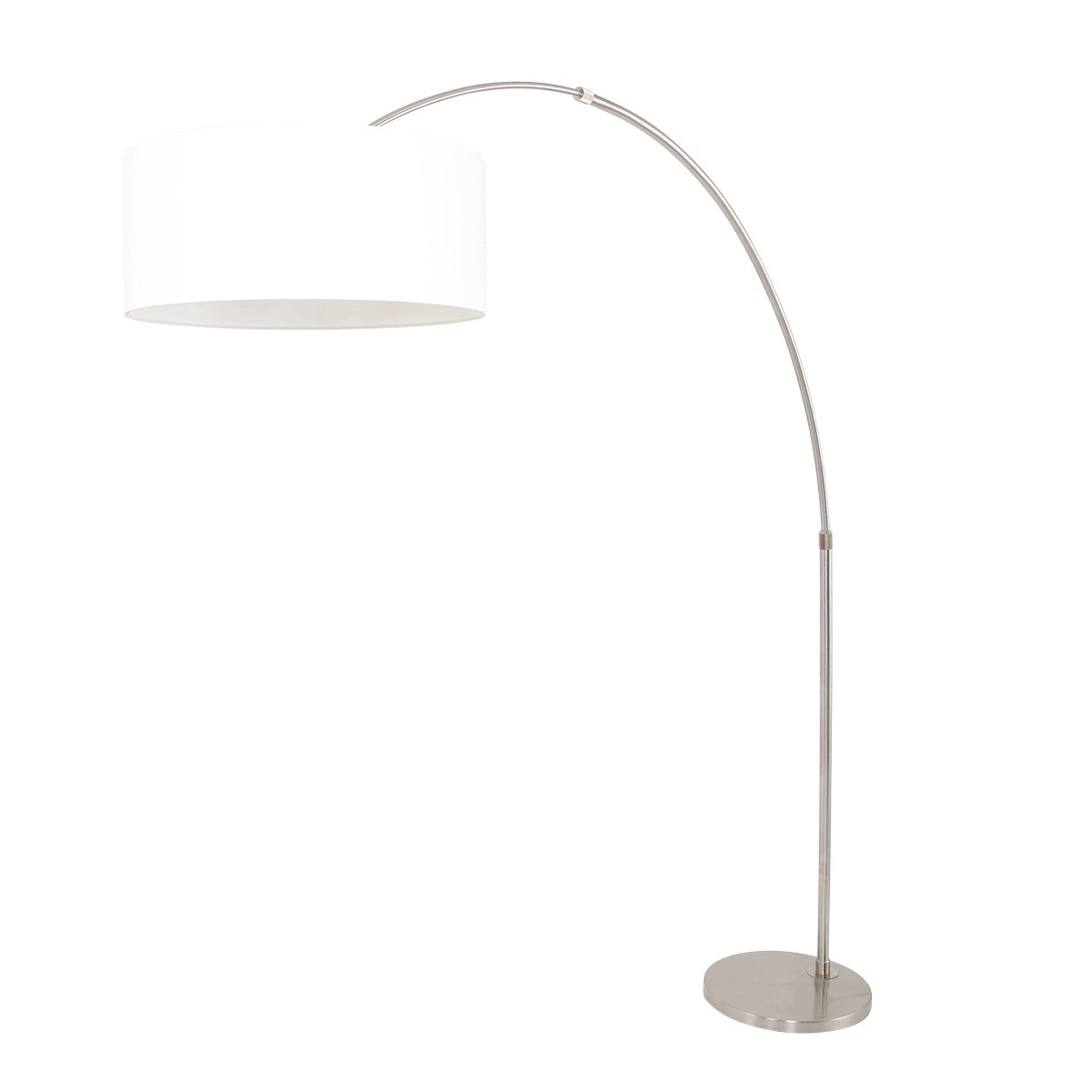 Arc lamp Gramineus 50 Stainless steel with white lampshade