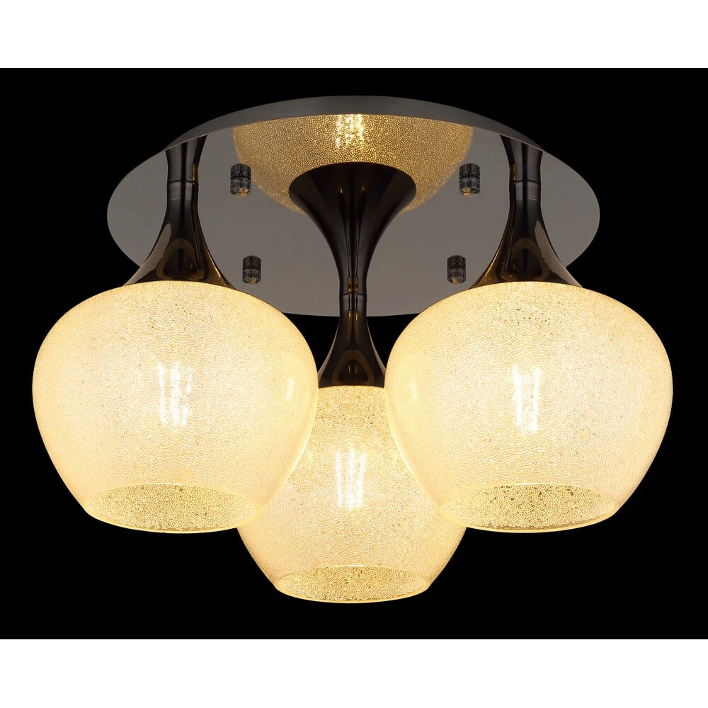 Anthracite ceiling lamp Maxy with white glass 3-lights Ø 45cm Globo 9007371447183