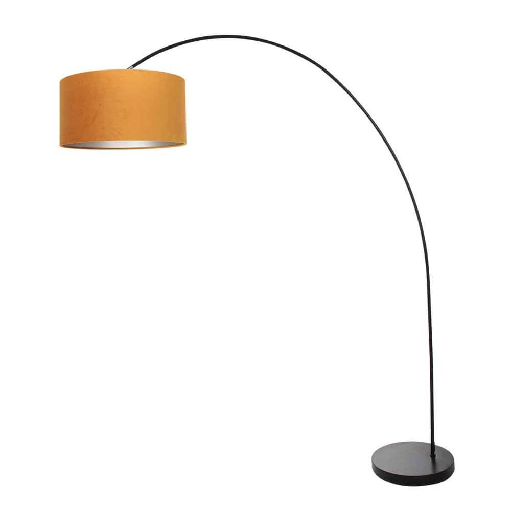 Arc lamp Solva black with golden hood Steinhauer 8712746174700