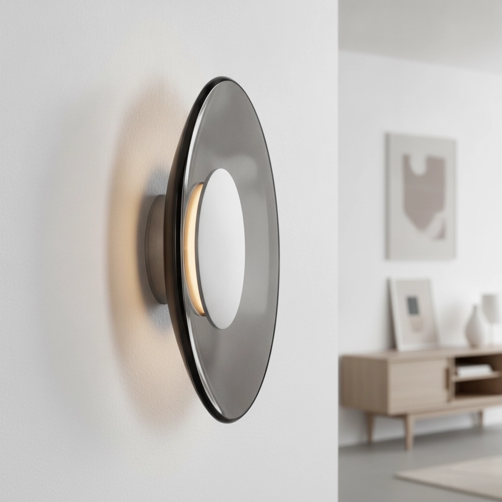 Wall lamp Esti smoke glass Ø 32cm