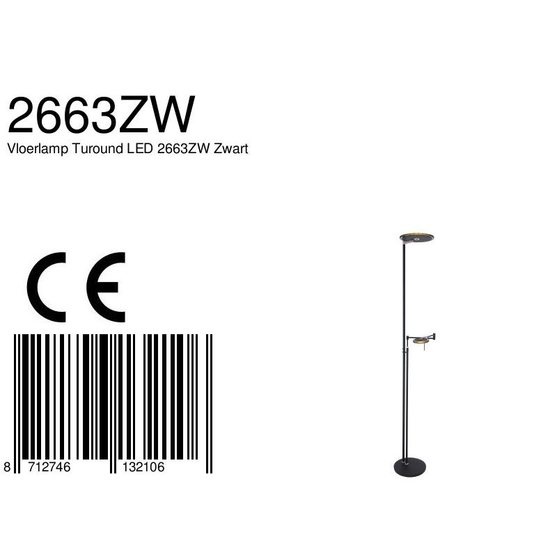 Modern reading lamp Turound Black Steinhauer 8712746132106