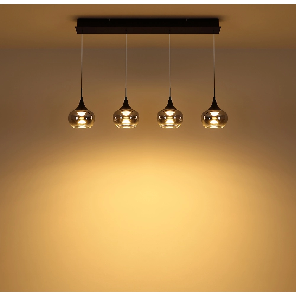 Design pendant lamp Lui 4-light black Globo 9007371589609