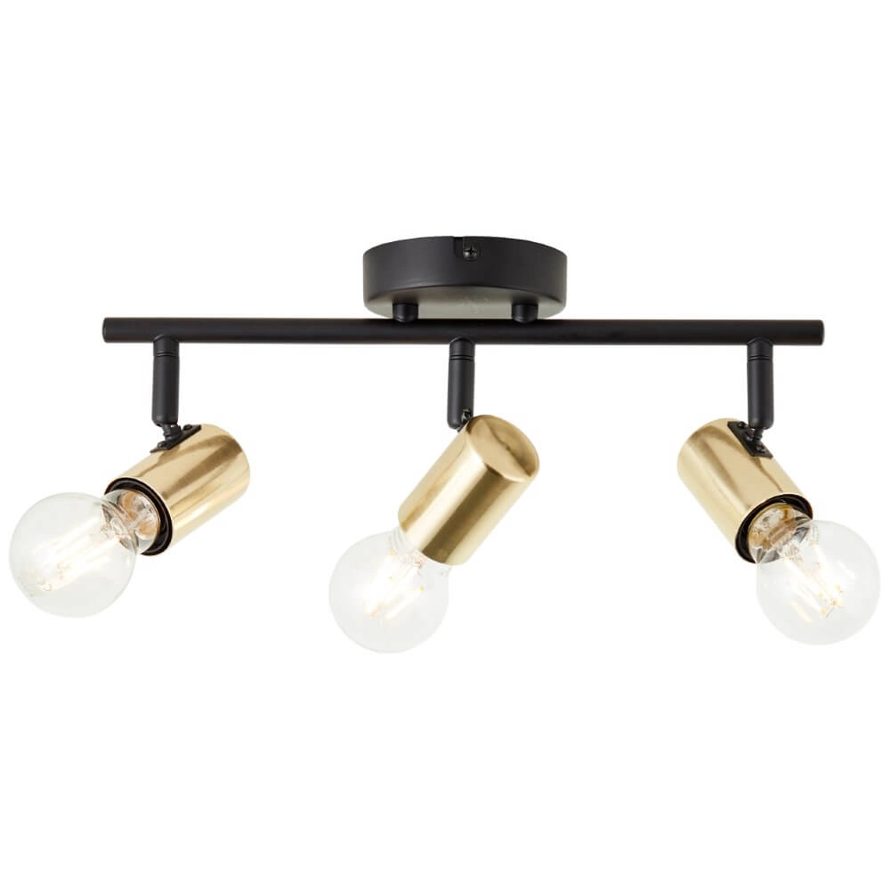 Black with gold ceiling lamp Kerry 3-light Brilliant 4004353409042