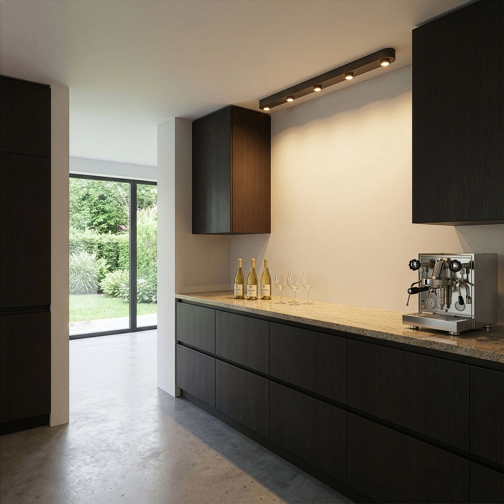 5-light surface-mounted spot Bar Sienna brown