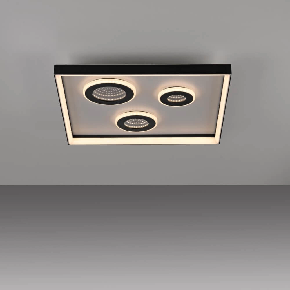 Square ceiling lamp Dune black Paul Neuhaus 4012248384916