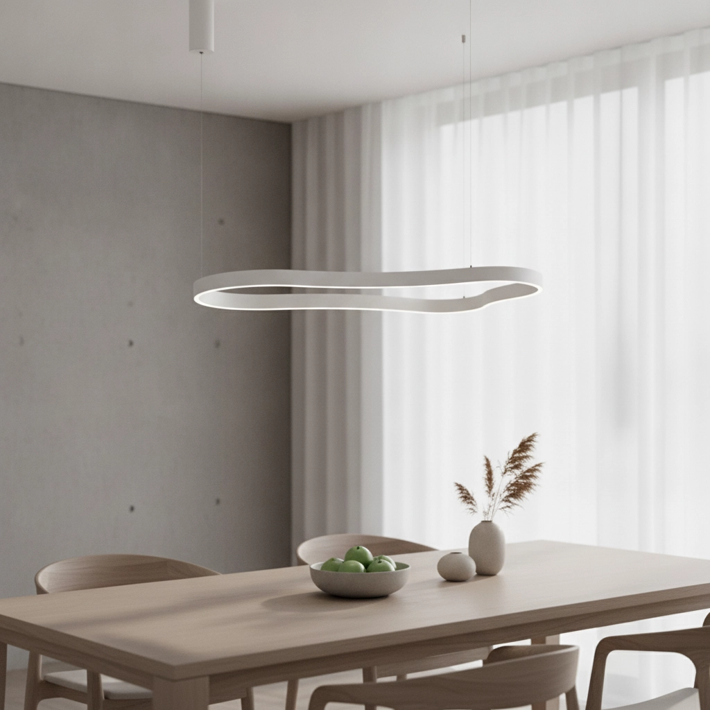 Natural shape pendant lamp Dussa white 120cm