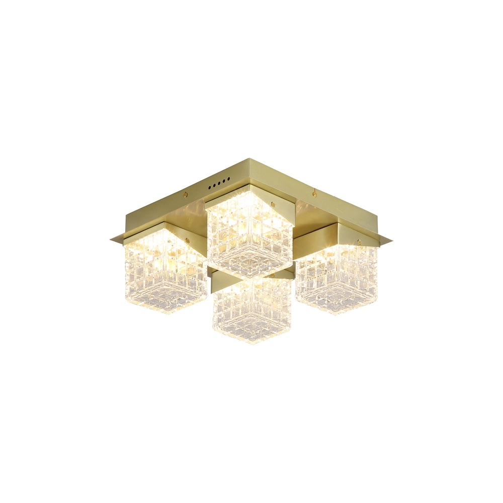 Design ceiling lamp Cuboid 4-light gold