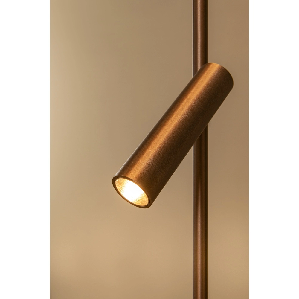 Sleek floor lamp with reading lamp Applause Brushed copper - LED Premium by Lucide 5411212221872