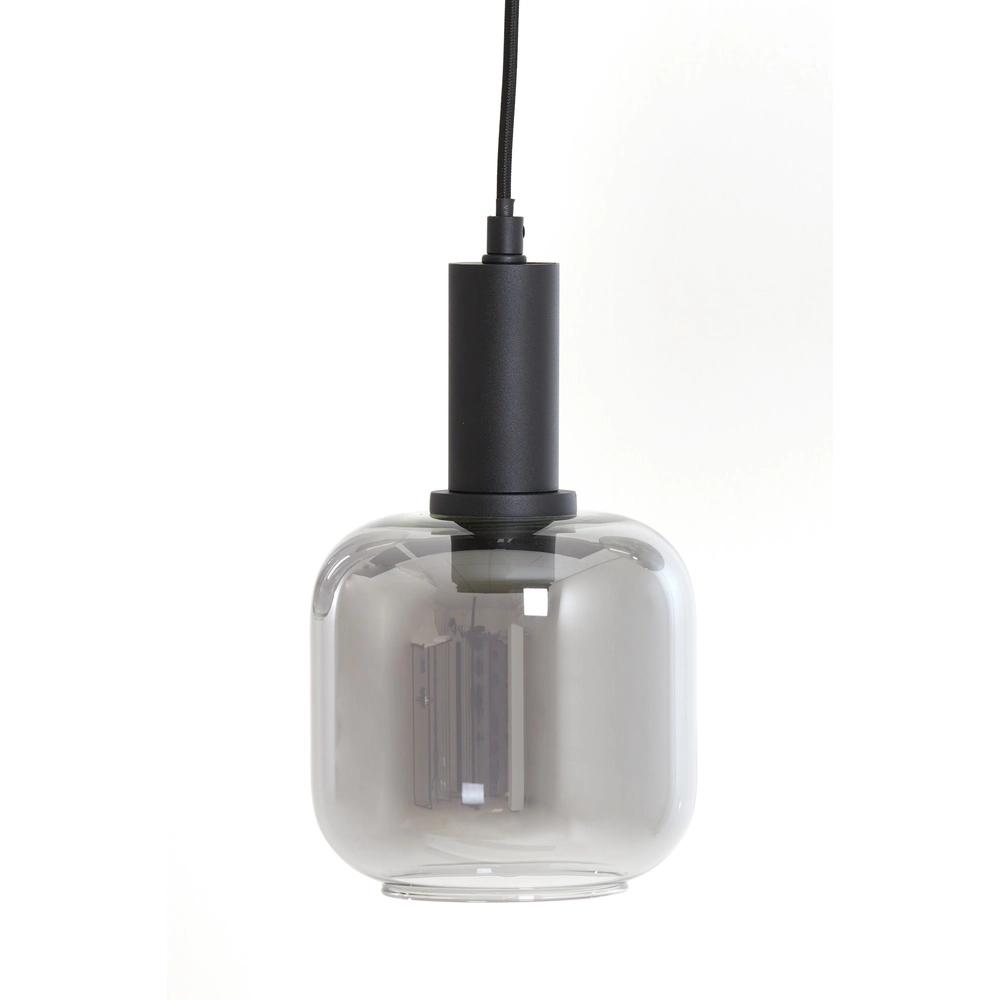 Dining table pendant lamp Lekar 5x E27 - black with smoke glass Light & Living 8717807638351