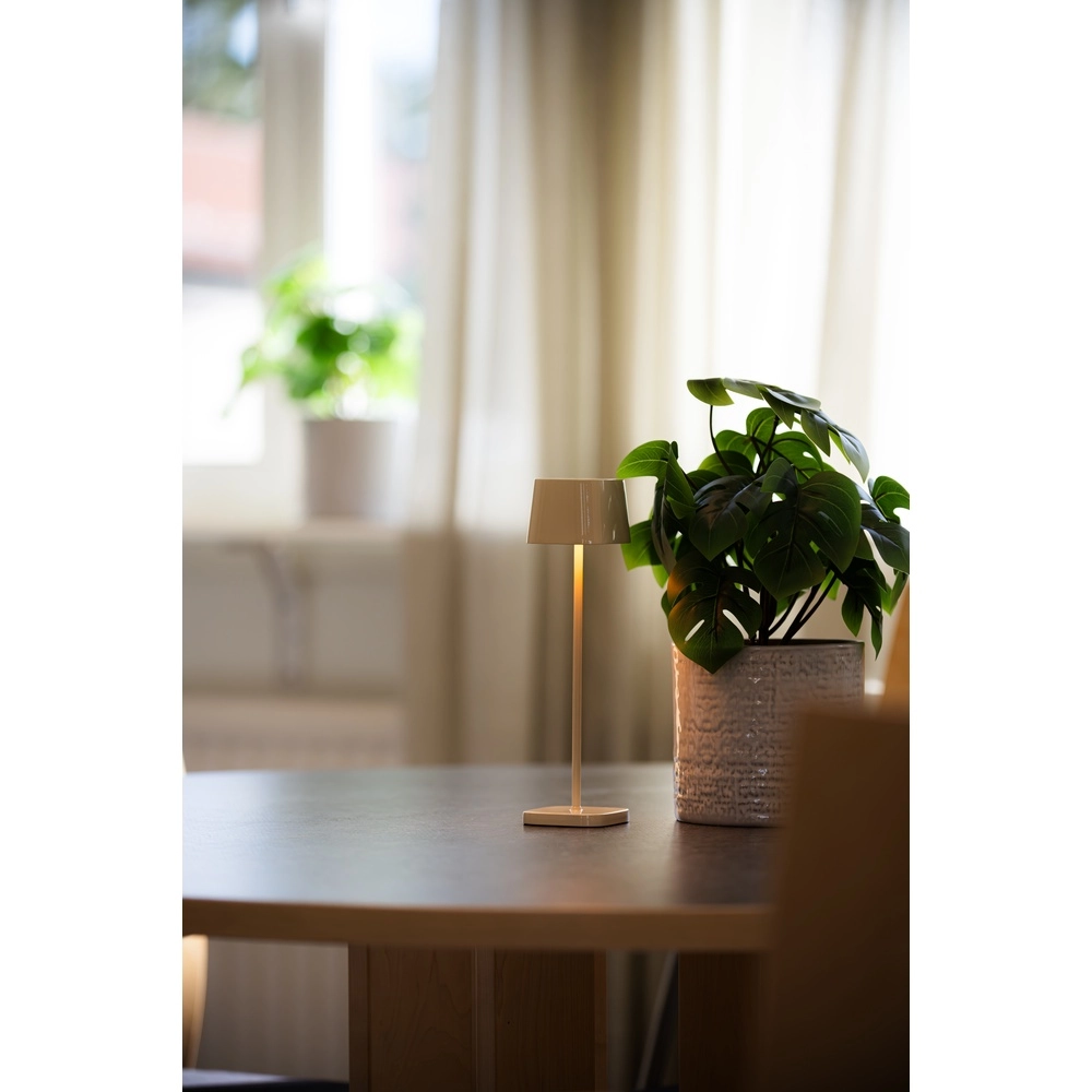 Table lamp Capri mini sand brown gloss rechargeable KonstSmide 7318300030386