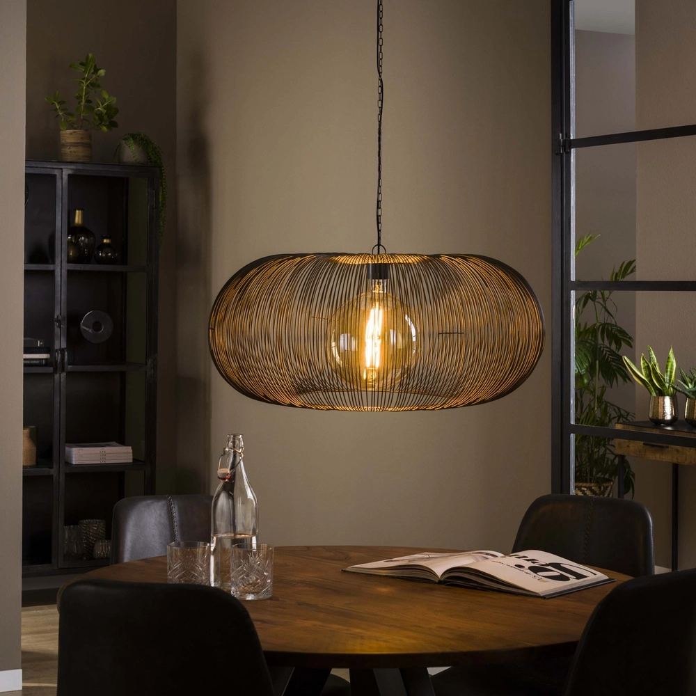 Wire pendant lamp Ø 70cm Copper black nickel