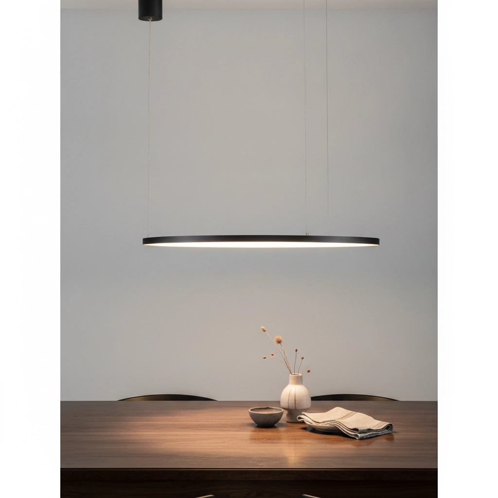 Round pendant lamp Tarquin black Ø 60cm