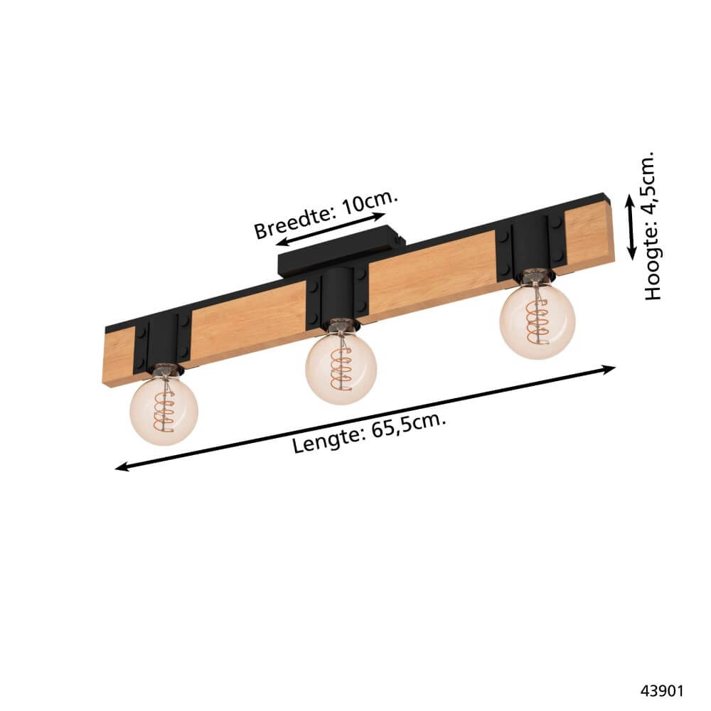 Wooden ceiling lamp Bailrigg Eglo 9002759439019