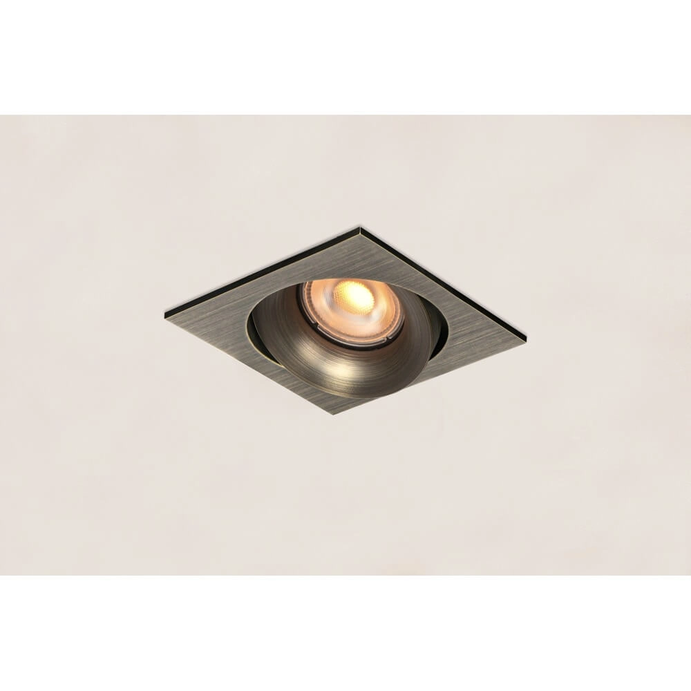 Square recessed spotlight Alice antique bronze