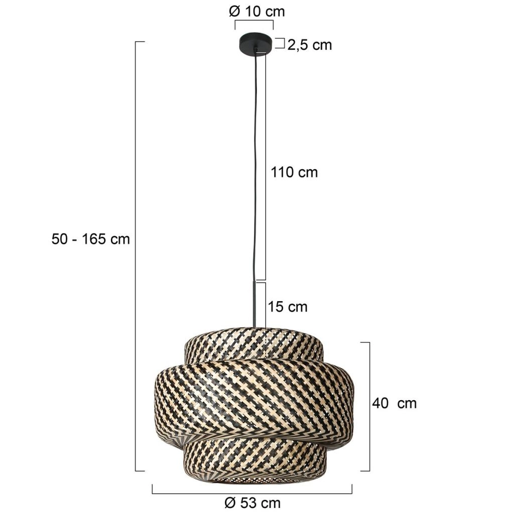 Pendant lamp Nox Light with bamboo shade Ø53cm Steinhauer 8712746182729