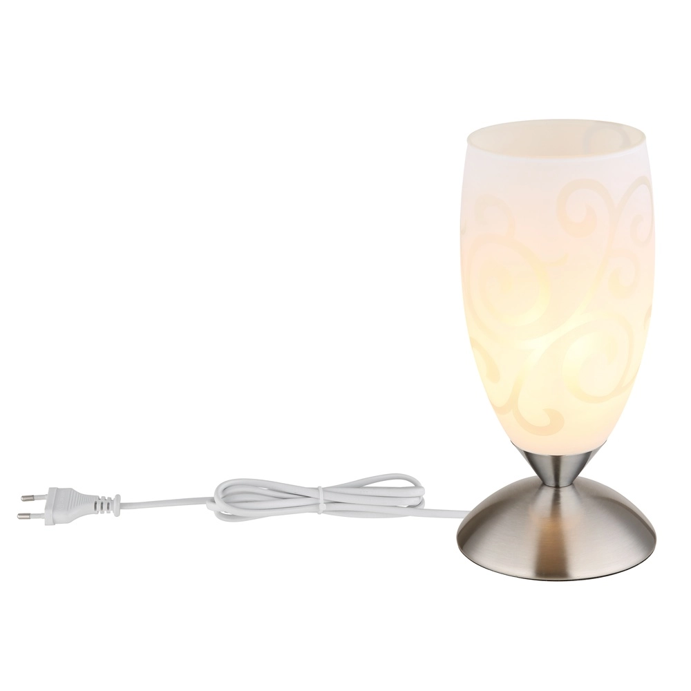 Classic table lamp Auriga chrome with curl Globo 9007371208777