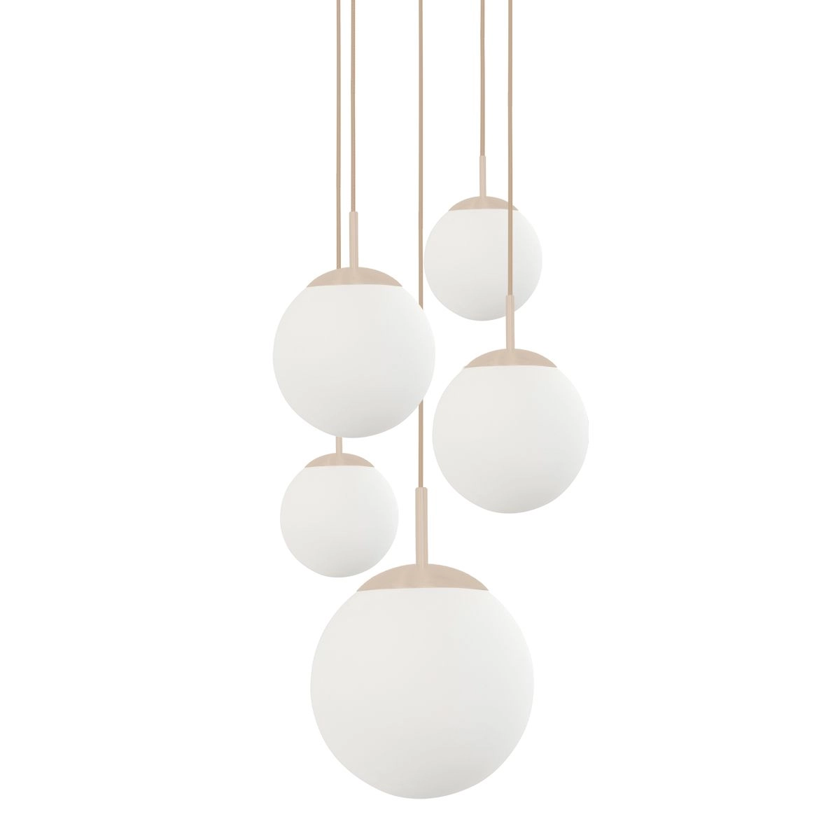 5-light vide pendant lamp Bollique Sand with opal glass Steinhauer 8712746187182