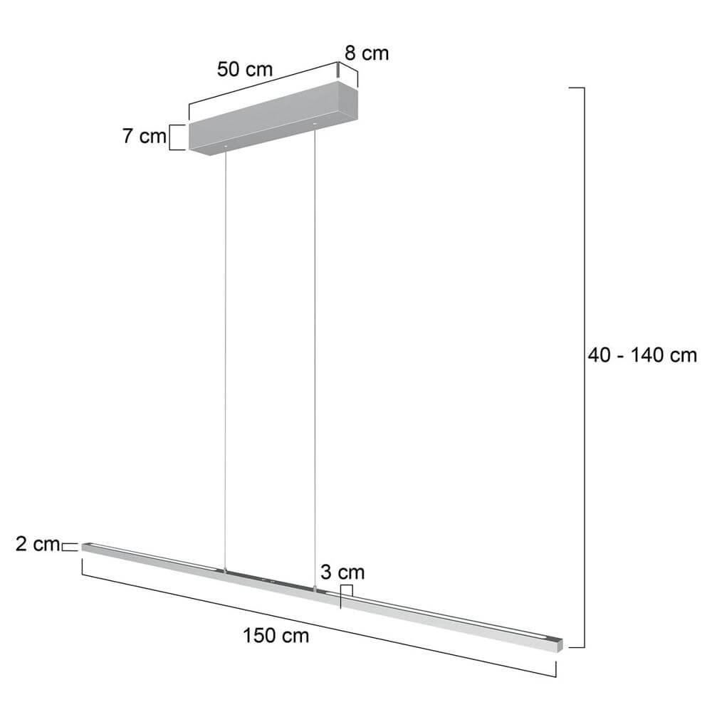 Design pendant lamp Bande 150cm grey Steinhauer 8712746175820