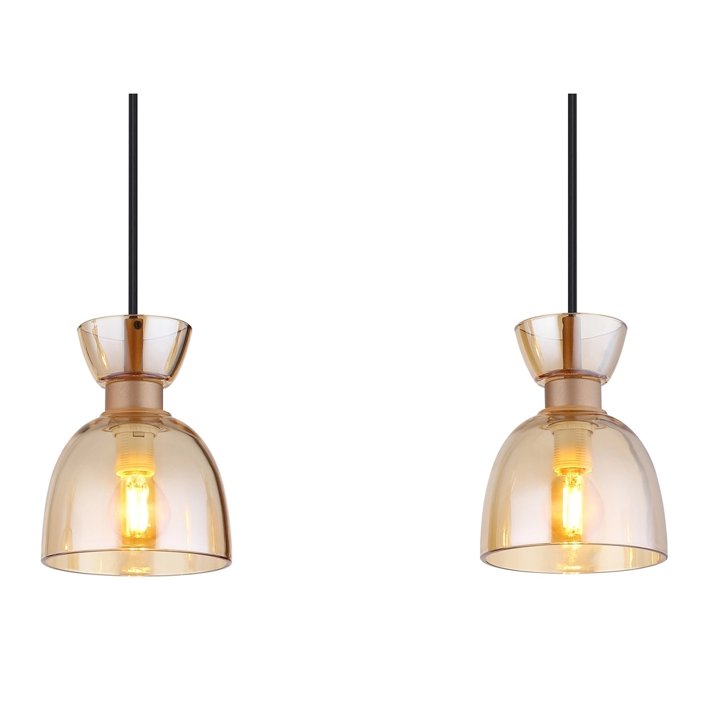 Design pendant lamp Massey coffee brown 3-light Globo 9007371533503