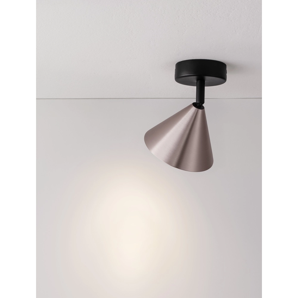 Ceiling lamp Conico black with coffee brown