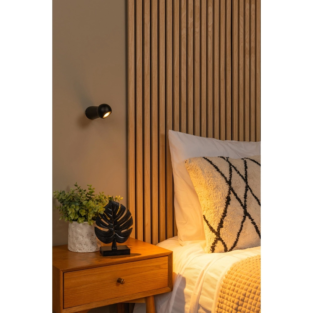 Bathroom wall lamp Ipsos black IP54 Lucide 5411212334008