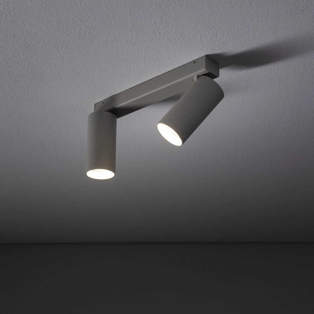 Surface-mounted spot 2x GU10 Fourty light grey Lyora 5903139114370