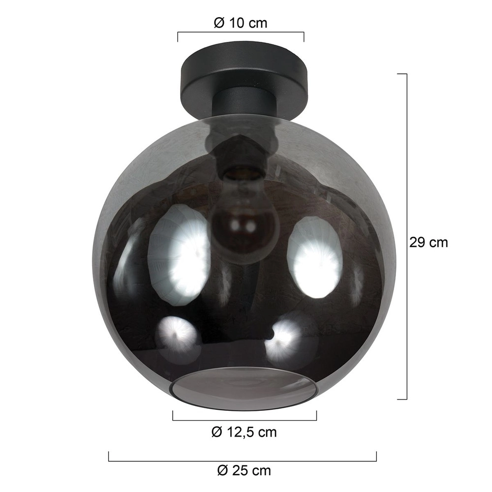 Ceiling lamp Bloeba sphere smoke glass Ø 25cm Steinhauer 8712746181104