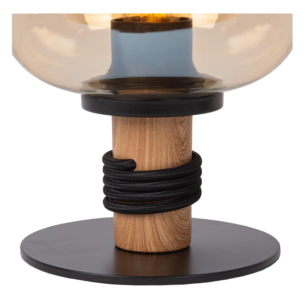 Table lamp Ilona black with amber glass Lucide 5411212452696