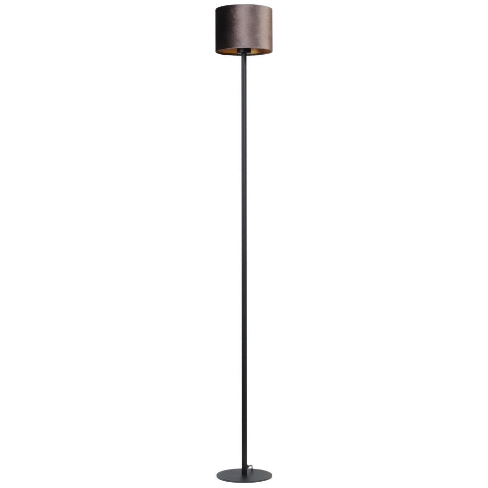 Black floor lamp Venus 175cm with brown lampshade