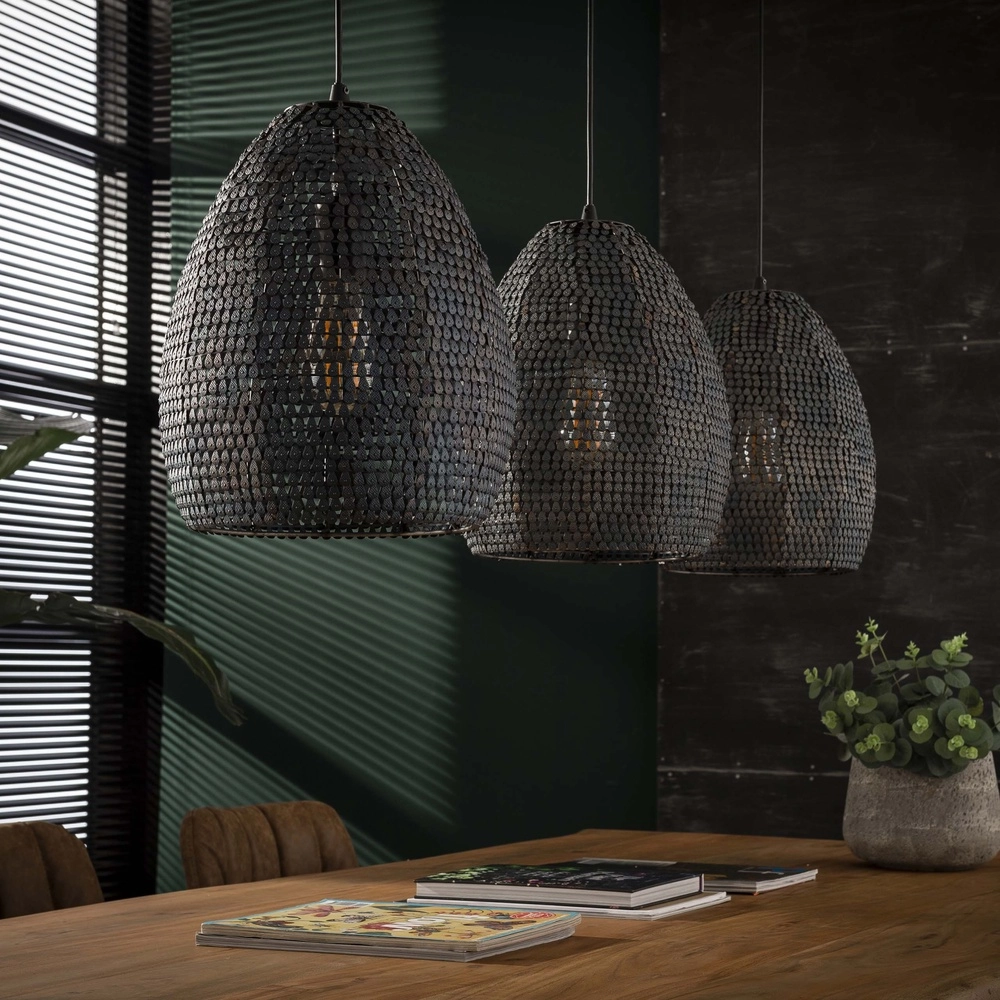 Scale look pendant lamp Armor 3x Ø 26cm Lyora 8716803512870