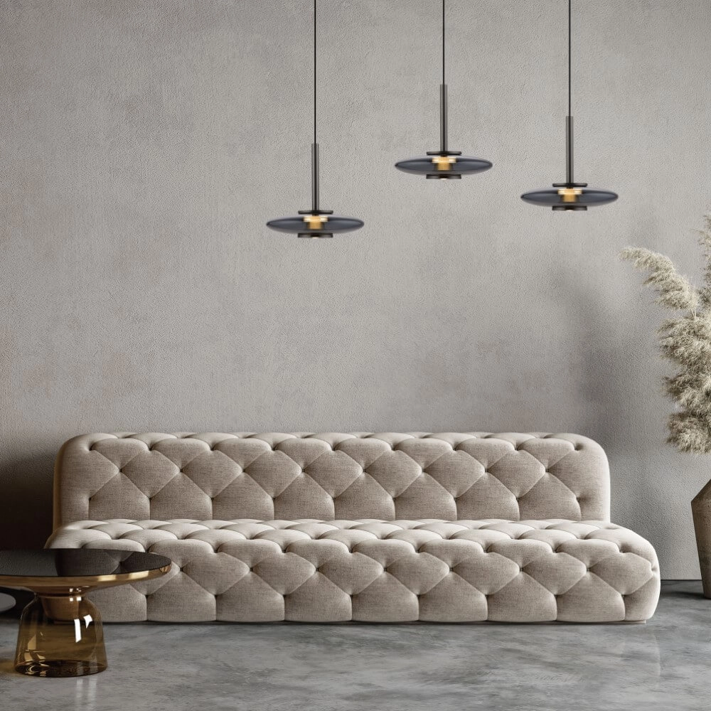 Hanging lamp 3-light Pure Vitrum design gray Paul Neuhaus 4012248382646