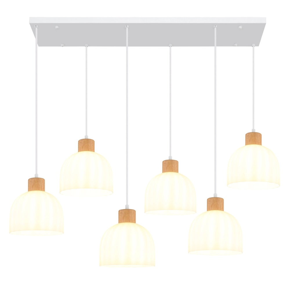 6-light pendant lamp Swanson white Globo 9007371584000