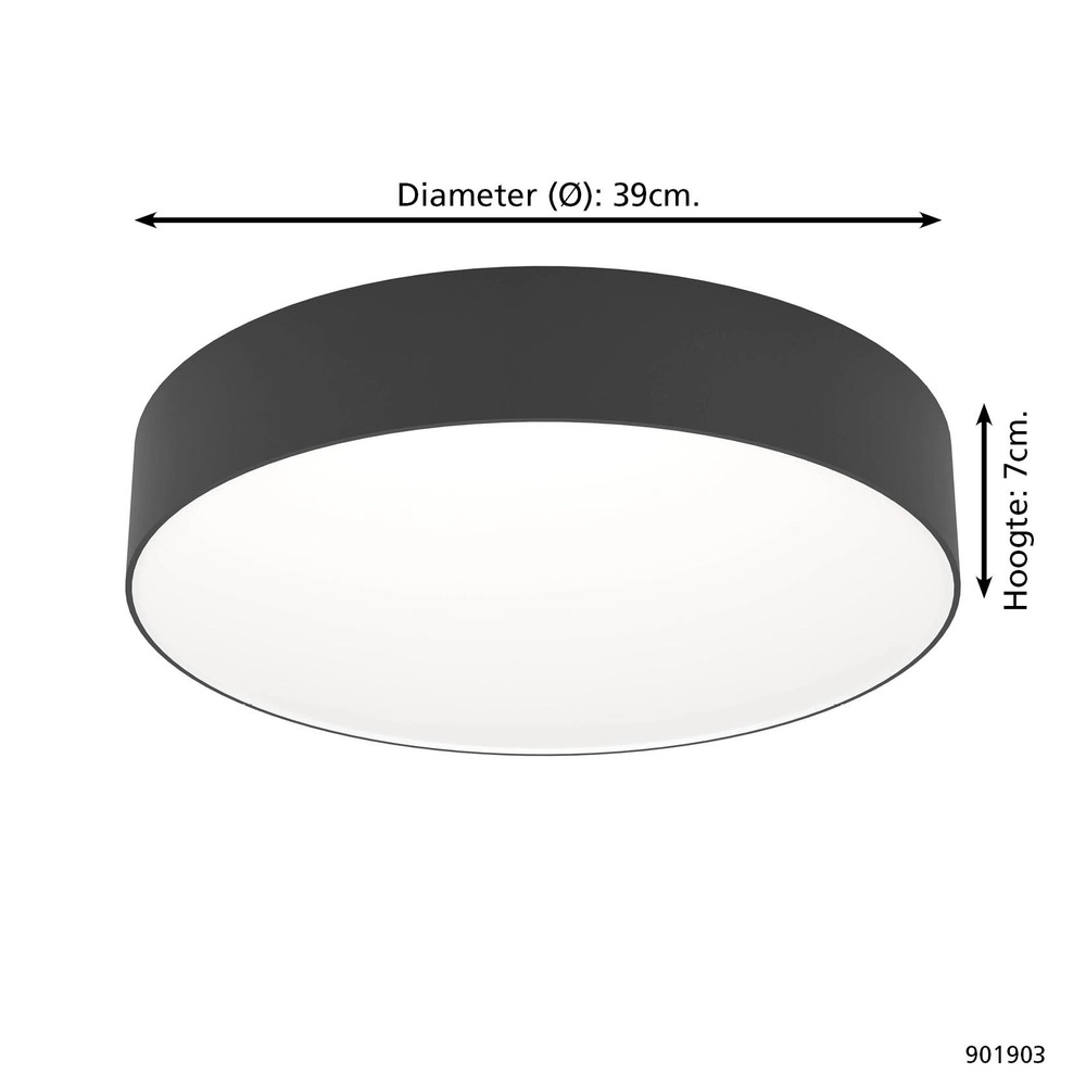 Design ceiling lamp Gallizzi-Z smart black Ø 49cm Eglo 9008606358175