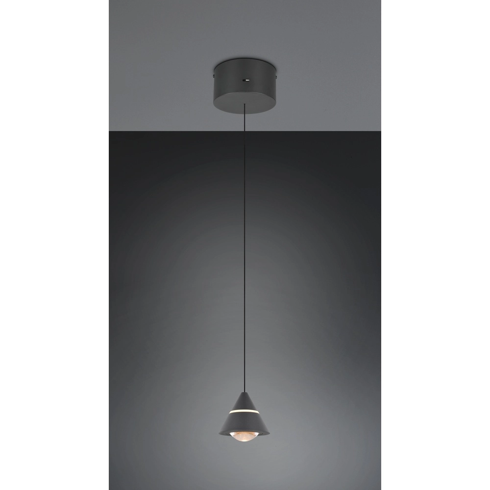 Design pendant lamp Romeo Single Black Trio 4017807667721