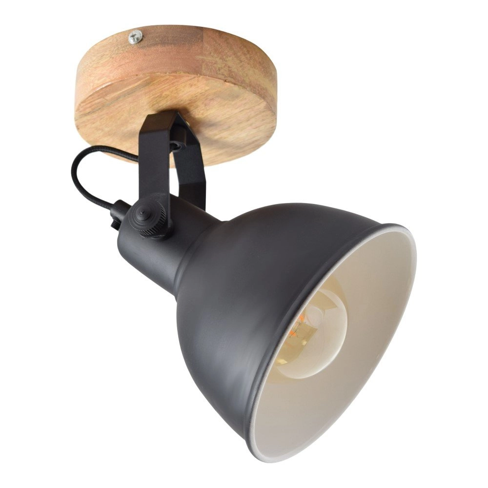 Ceiling spotlight Woody Ø16 single vintage black